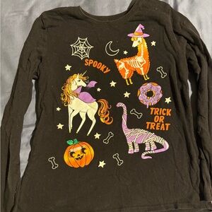 Children Place Black Graphic Long Sleeve Shirt